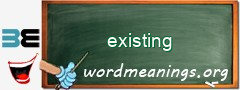 WordMeaning blackboard for existing